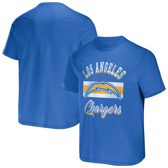 Men's Los Angeles Chargers Light Blue x Darius Rucker Collection Stripe T-Shirt